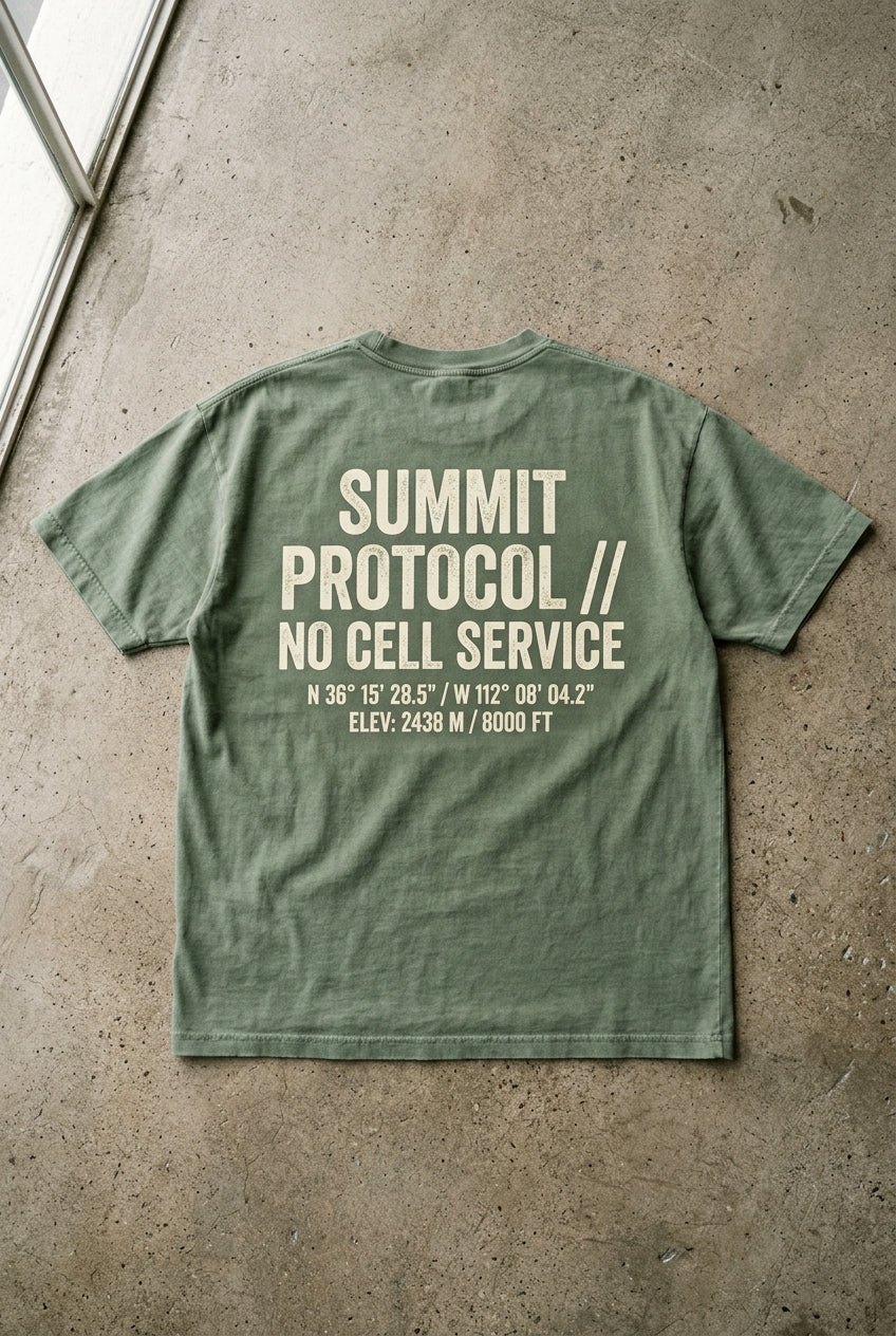 Summit Protocol // No Cell Service Technical Outdoor Utility Tee