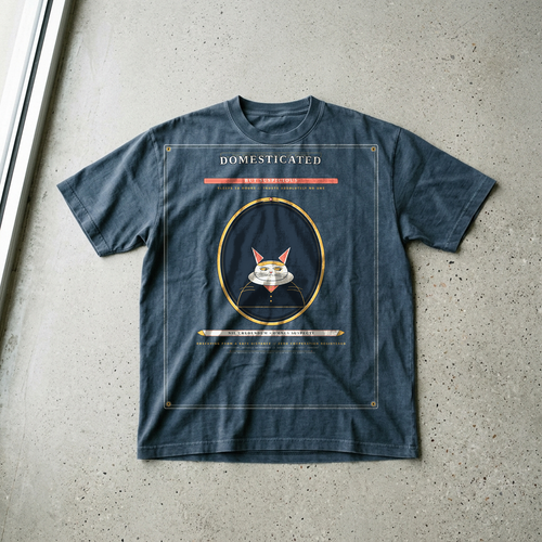 Domesticated But Suspicious // Quirky Aristocratic Cat Portrait Tee