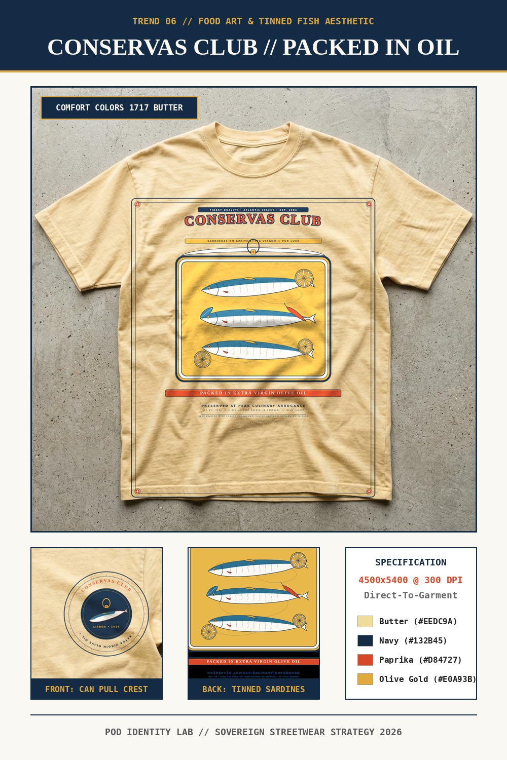 Conservas Club // Packed in Olive Oil Vintage Food Art Tee
