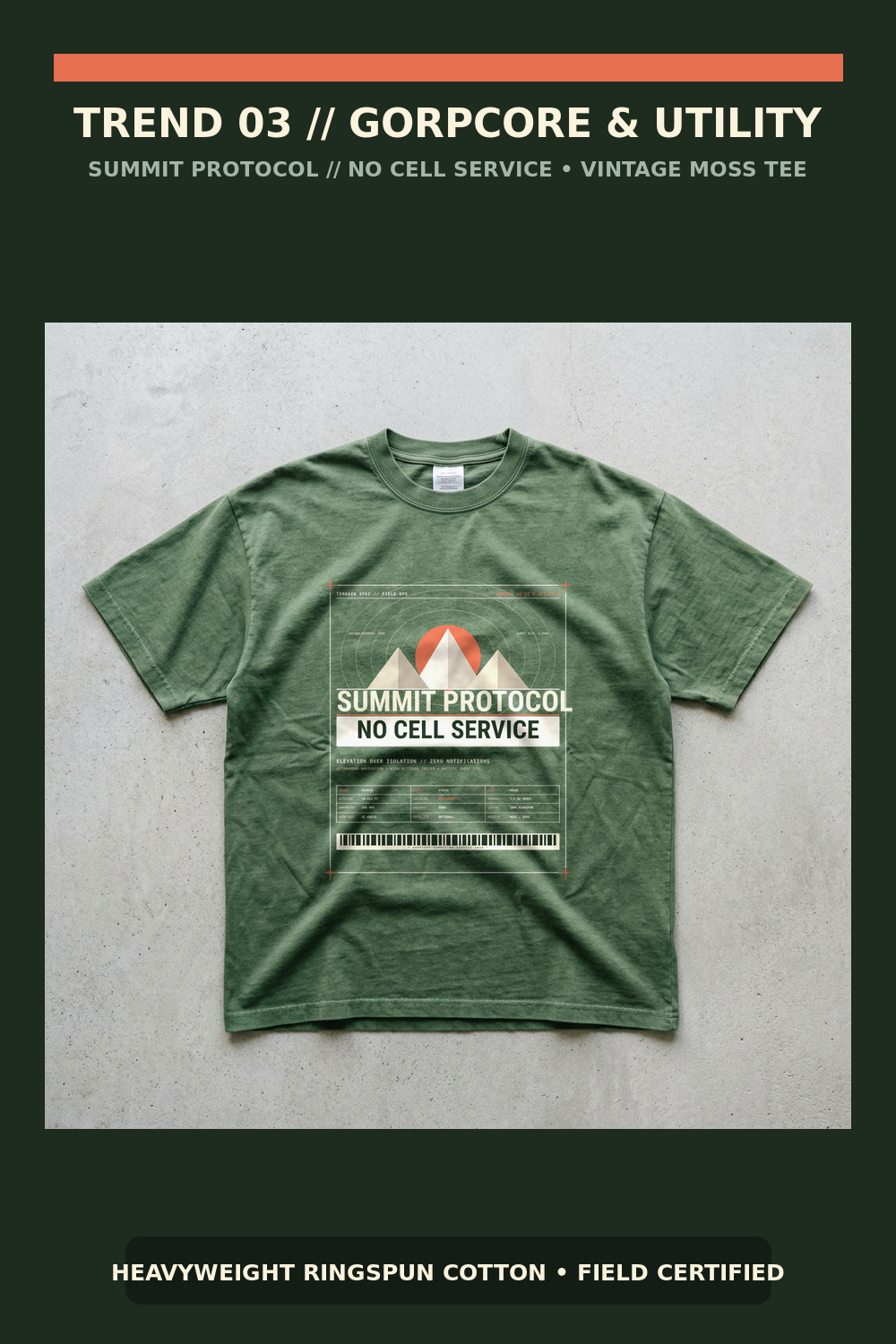 Summit Protocol // No Cell Service Technical Outdoor Utility Tee