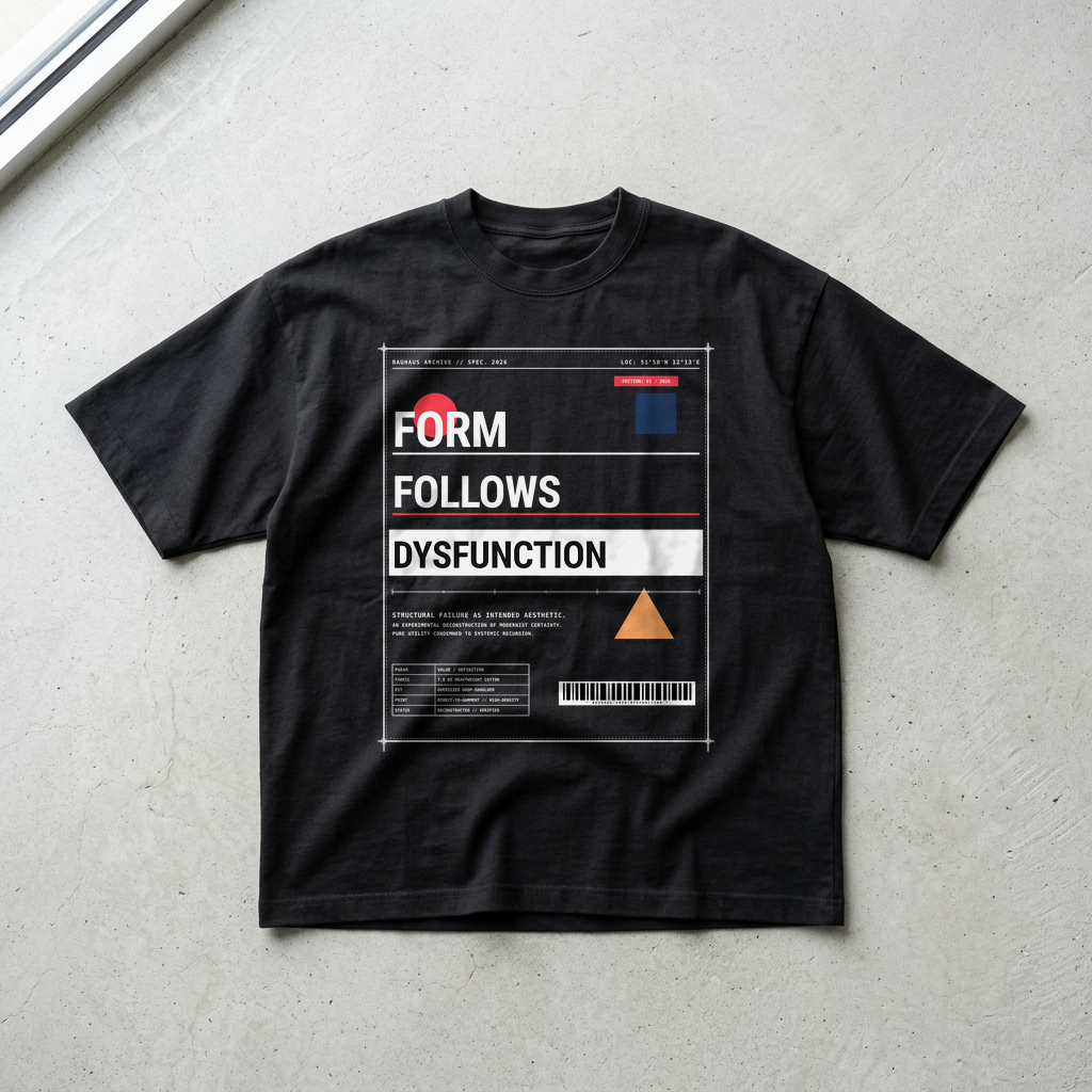 Form Follows Dysfunction // Brutalist Bauhaus Heavyweight Tee