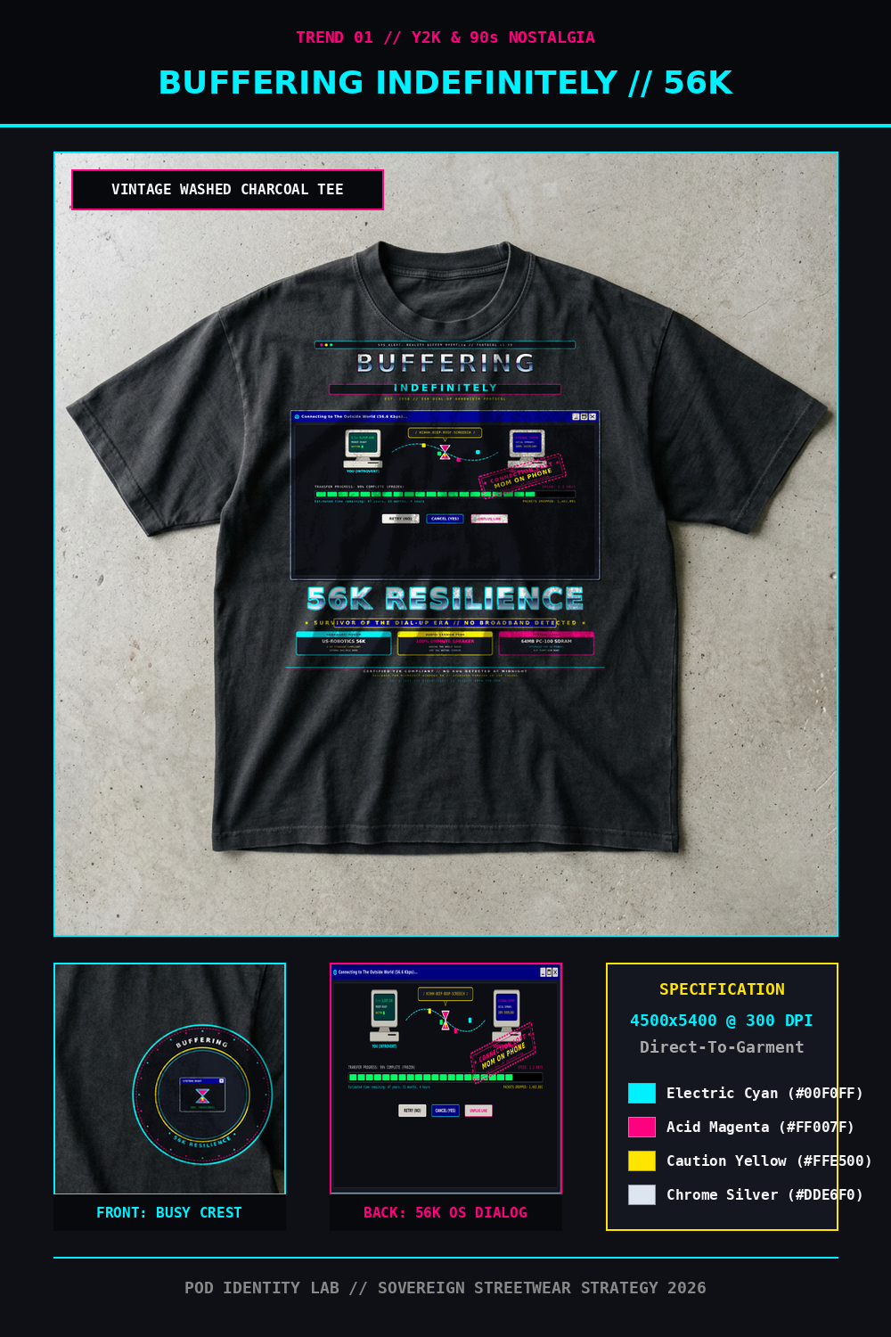 Buffering Indefinitely // 56K Dial-Up Heavyweight Graphic Tee